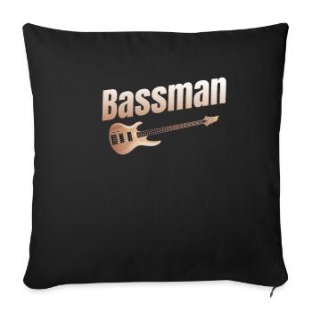 Bassist Lustiger Bassist Gitarrist Metalcore - Sofakissenbezug 45 x 45 cm - Schwarz - Vorne