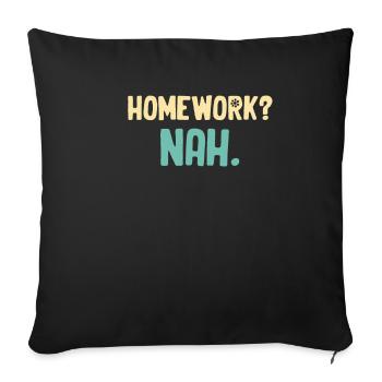 Devoirs? Non. Drôle Graduation Sarcastique - Housse de coussin décorative 45 x 45 cm - noir - Devant