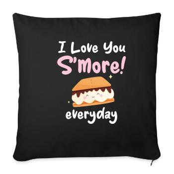 I love you s'more every day glamping - Sofa pillowcase 17,3'' x 17,3'' (45 x 45 cm) - black - Front