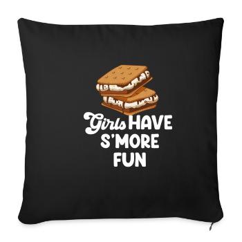 Girls Have S'more Fun Glamping Adventures Trailer - Sofa pillowcase 17,3'' x 17,3'' (45 x 45 cm) - black - Front