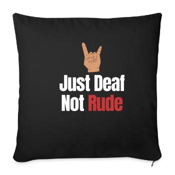 Juste sourd pas grossier sourd - Housse de coussin décorative 45 x 45 cm - noir - Devant