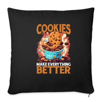 Les cookies améliorent tout 8 - Housse de coussin décorative 45 x 45 cm - noir - Devant