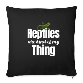 Les reptiles sont gentils de mon truc herpétologiste - Housse de coussin décorative 45 x 45 cm - noir - Devant