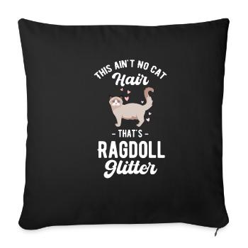 Ce ne sont pas des poils de chat, ce sont des paillettes ragdoll - Housse de coussin décorative 45 x 45 cm - noir - Devant