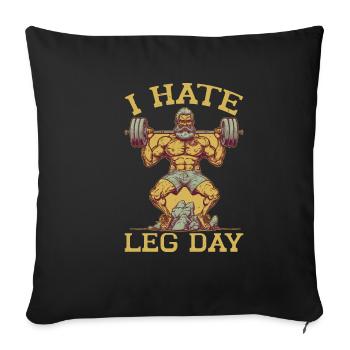 Je déteste la jambe Jour 21 - Housse de coussin décorative 45 x 45 cm - noir - Devant
