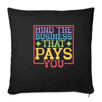 Attention à l’entreprise qui vous paie 38 - Housse de coussin décorative 45 x 45 cm - noir - Devant