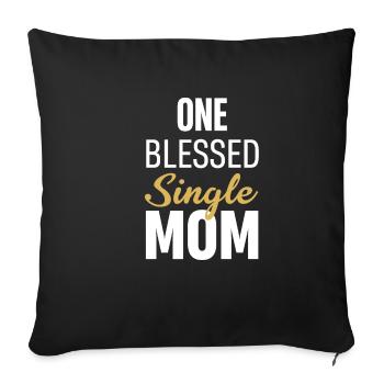 A Single Mom Feminism - Sofa pillowcase 17,3'' x 17,3'' (45 x 45 cm) - black - Front