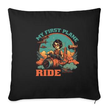 My First Plane Ride 59 - Sofa pillowcase 17,3'' x 17,3'' (45 x 45 cm) - black - Front