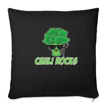Cauli Rocks Chou-fleur Végétalien Saine - Housse de coussin décorative 45 x 45 cm - noir - Devant