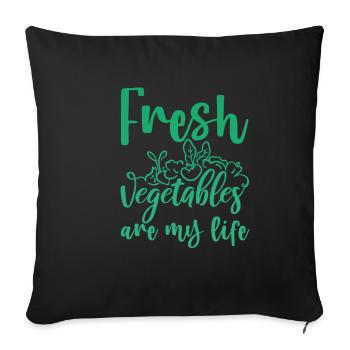 Fresh Vegetables Are My Life 4 - Sofa pillowcase 17,3'' x 17,3'' (45 x 45 cm) - black - Front