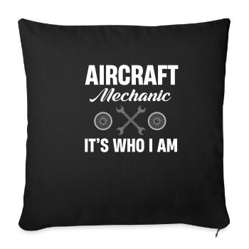 Aircraft mechanic, that's me, aviation specialist - Sofa pillowcase 17,3'' x 17,3'' (45 x 45 cm) - black - Front