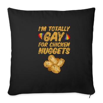 Je Suis Totalement Gay Pour Des Croquettes De Poulet 3 - Housse de coussin décorative 45 x 45 cm - noir - Devant