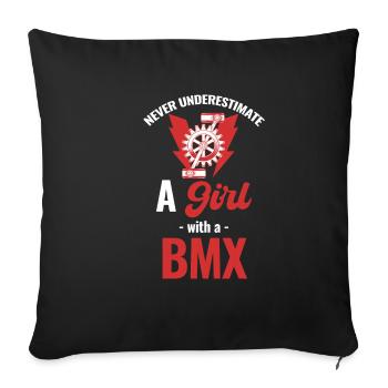 Never underestimate a girl with a - Sofa pillowcase 17,3'' x 17,3'' (45 x 45 cm) - black - Front