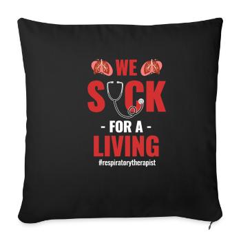 We are looking for a living respiratory therapist - Sofa pillowcase 17,3'' x 17,3'' (45 x 45 cm) - black - Front