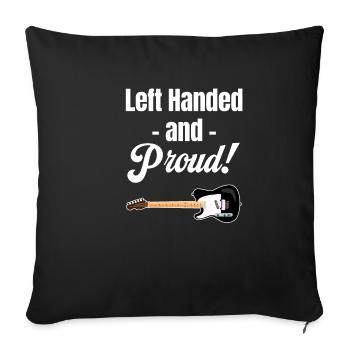 Gaucher et fier ! Guitariste, Bassiste, - Housse de coussin décorative 45 x 45 cm - noir - Devant