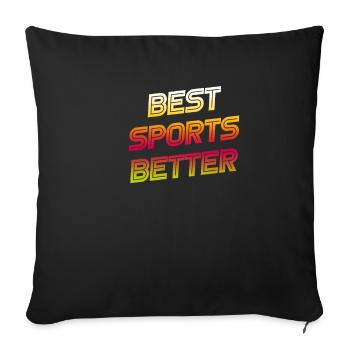 Les meilleurs sports, les meilleurs paris hippiques, - Housse de coussin décorative 45 x 45 cm - noir - Devant