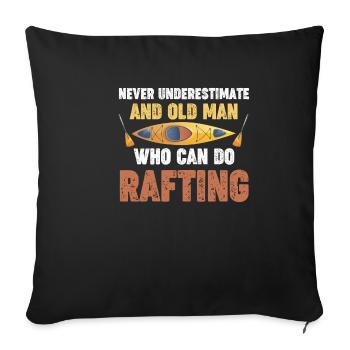 Never underestimate an old man who - Sofa pillowcase 17,3'' x 17,3'' (45 x 45 cm) - black - Front