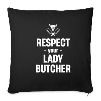 Respect Your Butcher Slaughter Machine - Sofa pillowcase 17,3'' x 17,3'' (45 x 45 cm) - black - Front
