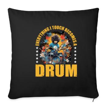 Tout ce que je touche devient un tambour 21 - Housse de coussin décorative 45 x 45 cm - noir - Devant