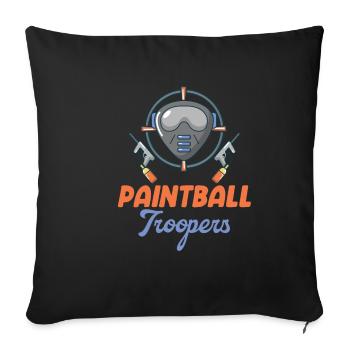 Paintball Troopers Shooter Woodsball - Sofa pillowcase 17,3'' x 17,3'' (45 x 45 cm) - black - Front