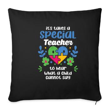 Il faut un professeur spécial pour entendre - Housse de coussin décorative 45 x 45 cm - noir - Devant