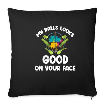 Mes couilles ont l’air bien sur ton visage - Housse de coussin décorative 45 x 45 cm - noir - Devant