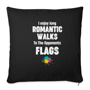 I enjoy long romantic walks to the - Sofa pillowcase 17,3'' x 17,3'' (45 x 45 cm) - black - Front