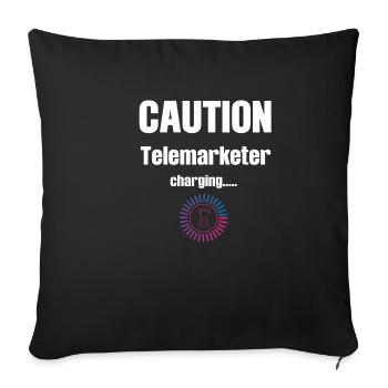 Attention teleseller fees - Sofa pillowcase 17,3'' x 17,3'' (45 x 45 cm) - black - Front
