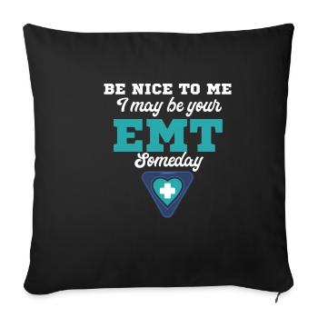 Sois gentil avec moi, je serai peut-être ton jour - Housse de coussin décorative 45 x 45 cm - noir - Devant