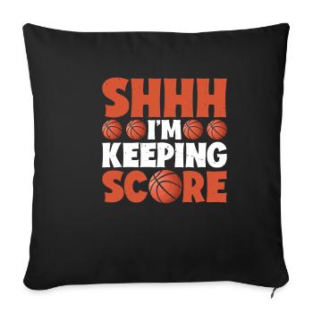 Chut, je garde le score 9 - Housse de coussin décorative 45 x 45 cm - noir - Devant