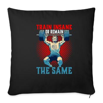 Train Insane Or Remain The Same 26 - Sofa pillowcase 17,3'' x 17,3'' (45 x 45 cm) - black - Front