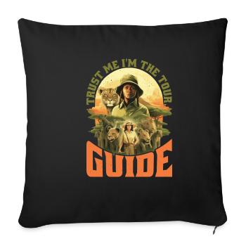 Trust Me I'm The Tour Guide 6 - Sofa pillowcase 17,3'' x 17,3'' (45 x 45 cm) - black - Front
