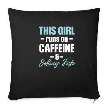 Cette fille consomme de la caféine et vend - Housse de coussin décorative 45 x 45 cm - noir - Devant