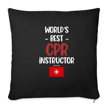 World's Best CPR Instructor for Ambulances - Sofa pillowcase 17,3'' x 17,3'' (45 x 45 cm) - black - Front