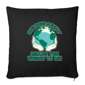 La géographie signifie le monde pour moi 4 - Housse de coussin décorative 45 x 45 cm - noir - Devant