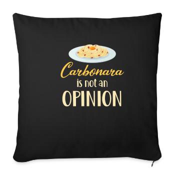 Carbonara Connaisseur Italiano Macaroni au fromage - Housse de coussin décorative 45 x 45 cm - noir - Devant