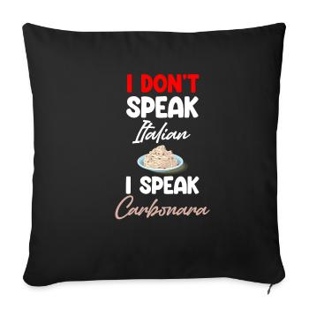 Carbonara Connaisseur Italiano Macaroni au fromage - Housse de coussin décorative 45 x 45 cm - noir - Devant