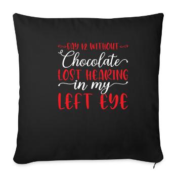 Jour 12 Sans chocolat, perte de l’ouïe 11 - Housse de coussin décorative 45 x 45 cm - noir - Devant