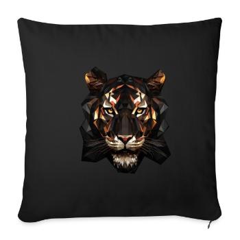 Geometric Tiger Animation - Sofa pillowcase 17,3'' x 17,3'' (45 x 45 cm) - black - Front