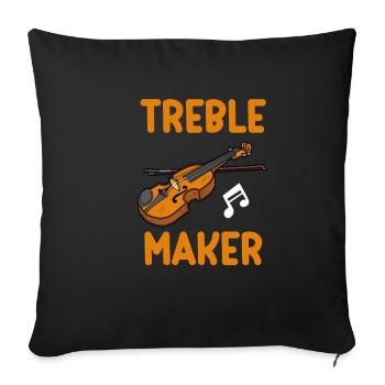 Treble Builder Violon Violon Musical - Housse de coussin décorative 45 x 45 cm - noir - Devant