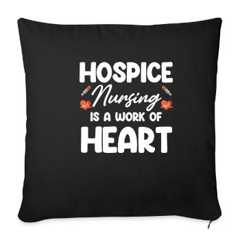 Hospice care is a work of the heart - Sofa pillowcase 17,3'' x 17,3'' (45 x 45 cm) - black - Front