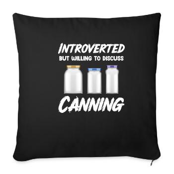 Introverted, but willing to talk about the - Sofa pillowcase 17,3'' x 17,3'' (45 x 45 cm) - black - Front