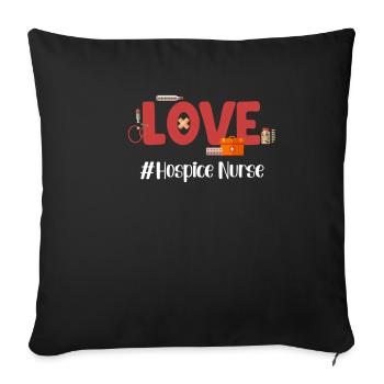 Love Hospice Nurse Geriatrics Stethoscope - Sofa pillowcase 17,3'' x 17,3'' (45 x 45 cm) - black - Front