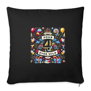 Four Ever Wild 59 - Sofakissenbezug 45 x 45 cm - Schwarz - Vorne