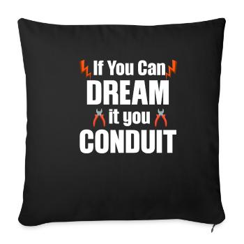 If you can dream of it, guide the - Sofa pillowcase 17,3'' x 17,3'' (45 x 45 cm) - black - Front