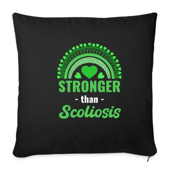 Stronger than scoliosis back support - Sofa pillowcase 17,3'' x 17,3'' (45 x 45 cm) - black - Front