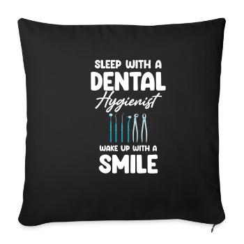 Sleep with a dental hygienist, watch - Sofa pillowcase 17,3'' x 17,3'' (45 x 45 cm) - black - Front