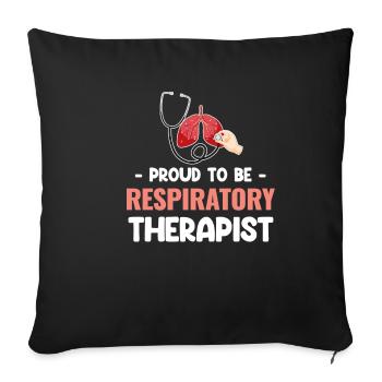 Proud to be a respiratory therapist Asthma - Sofa pillowcase 17,3'' x 17,3'' (45 x 45 cm) - black - Front