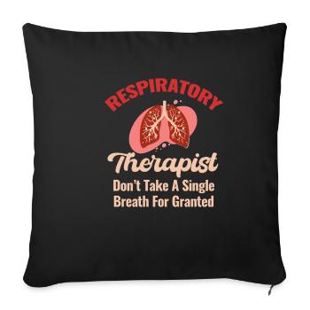Do not take a single breath for a - Sofa pillowcase 17,3'' x 17,3'' (45 x 45 cm) - black - Front