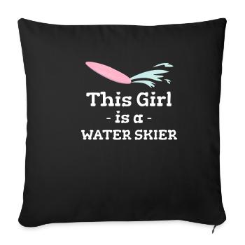 This girl is a water skier jet ski - Sofa pillowcase 17,3'' x 17,3'' (45 x 45 cm) - black - Front